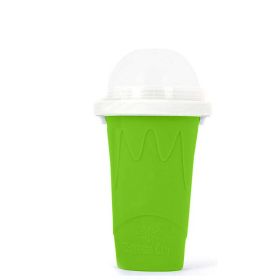 Summer Squeeze Homemade Juice Water Bottle Quick-Frozen Smoothie Sand Cup Pinch Fast Cooling Magic Ice Cream Slushy Maker Beker (Green: Green)