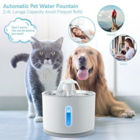 Explosive Quadruple Filter Small Flower Pet Water Dispenser Food Grade Cat Water Feeder Dog Smart Drinking Water Dispenser (Green: Grey)