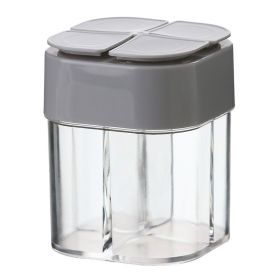 Four-in-one Sauce Sub-bottling; Creative Outdoor Barbecue Portable Transparent Seasoning Box (Green: Grey)