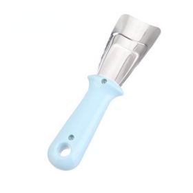 1pc Stainless Steel Freezer Scraper Deicing Tool Portable Refrigerator Deicing Shovel Cleaning Gadget Household Defrosting Shovel (Green: Blue)