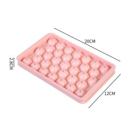 33 Grid Homemade Ice Ball Mold; Spherical Ice Maker In Refrigerator (Green: Pink)