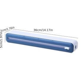 1pc Plastic Film Cutter; Refrigerator Magnetic Suction Plastic Film Universal Cutting Box; Kitchen Tin Paper Cutting; Kitchen Accessories (Green: Blue)