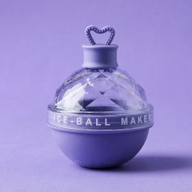 Whiskey Ice Ball Mold Freeze Ball Shaped Ice Cube Silicone Ice Tray Light Bulb Round Ball Home Made Ice Ball (Green: Purple)