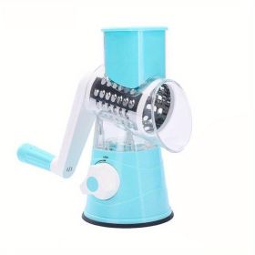 1 Set; 4in1; Vegetable Slicer; Multifunctional Fruit Slicer; Manual Food Grater; Rotary Cutter; Vegetable Grinders; Kitchen Stuff; Kitchen Gadgets (Green: Blue)