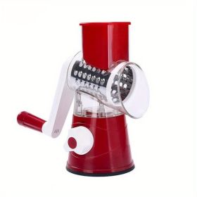 1 Set; 4in1; Vegetable Slicer; Multifunctional Fruit Slicer; Manual Food Grater; Rotary Cutter; Vegetable Grinders; Kitchen Stuff; Kitchen Gadgets (Green: Red)