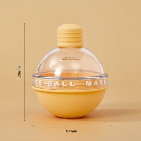 Whisky household food grade silicone made frozen ice cube artifact ice ball mold light bulb round spherical ice cube ice lattice (Green: Yellow)