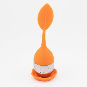 1pc/7pcs Tea Infuser Silicone Handle Stainless Steel Strainer Drip Tray Included - Loose Tea Steeper - Best Tea Infuser For Loose Leaf Or Herbal Tea (Green: 1 PackOrange)
