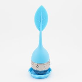 1pc/7pcs Tea Infuser Silicone Handle Stainless Steel Strainer Drip Tray Included - Loose Tea Steeper - Best Tea Infuser For Loose Leaf Or Herbal Tea (Green: 1 Pack Blue)