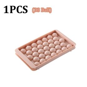 66/33 Ice Ball Mold Hockey Frozen Mini Ball Maker Mold Round Ice Cube Mold with Lid Ice Tray Box Whiskey Cocktail Kitchen Tools (Green: 1PCS 33Ball1)