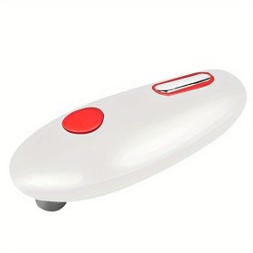 1pc Electric Can Opener; Automatic Safety Can Opener With One Contact; Restaurant Battery Operated Handheld Can Openers (Green: White)