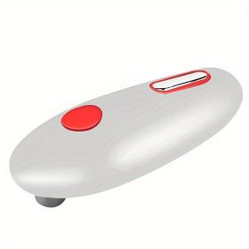 1pc Electric Can Opener; Automatic Safety Can Opener With One Contact; Restaurant Battery Operated Handheld Can Openers (Green: Gray)