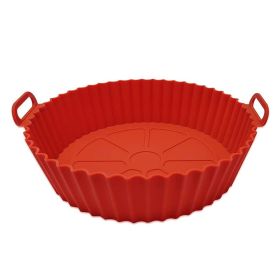 1/2pcs Air Fryer Silicone Pot; Reusable Air Fryer Liners; Silicone Air Fryer Basket; Food Safe Air Fryer Accessories (Green: 1PCS Crimson)